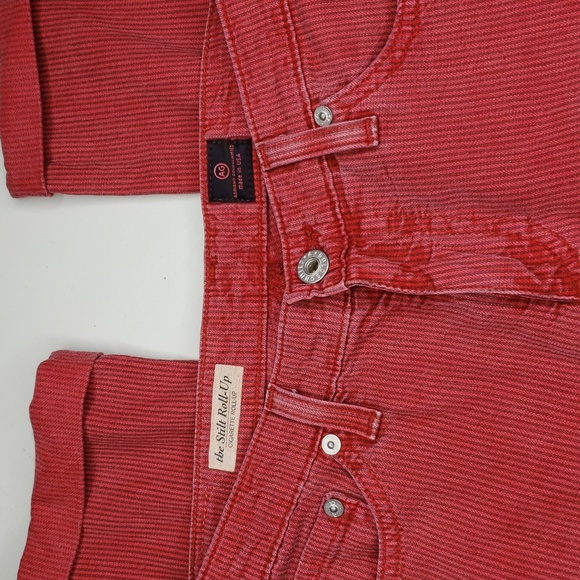 AG Adriano Goldschmied Stilt Roll-Up Cigarette Roll-up Pin Stripe Pants Size 27 - Picture 15 of 16